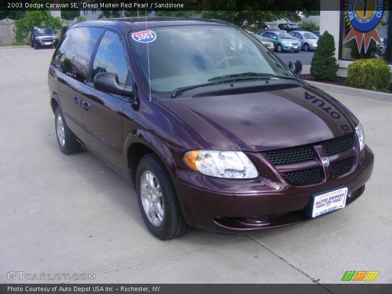 Deep Molten Red Pearl / Sandstone 2003 Dodge Caravan SE