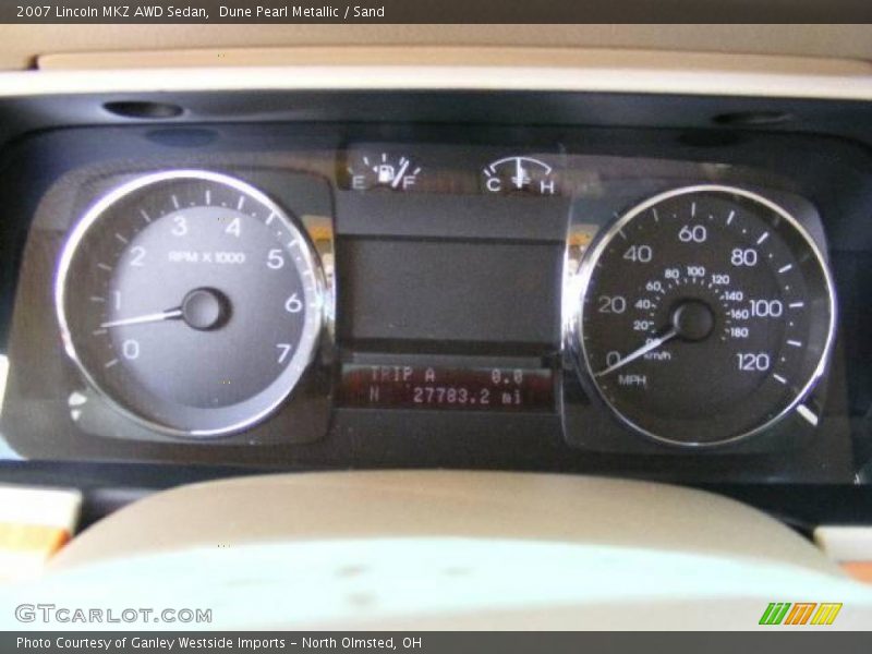 Dune Pearl Metallic / Sand 2007 Lincoln MKZ AWD Sedan