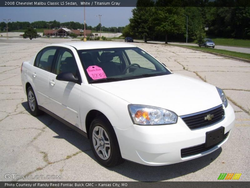 White / Titanium Gray 2008 Chevrolet Malibu Classic LS Sedan