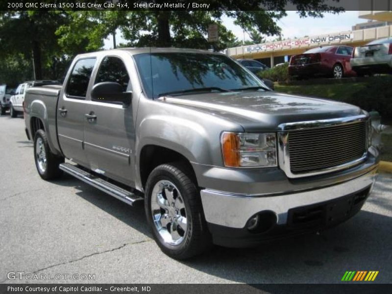 Steel Gray Metallic / Ebony 2008 GMC Sierra 1500 SLE Crew Cab 4x4