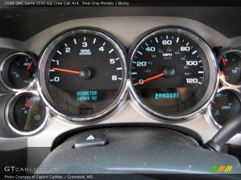 Steel Gray Metallic / Ebony 2008 GMC Sierra 1500 SLE Crew Cab 4x4
