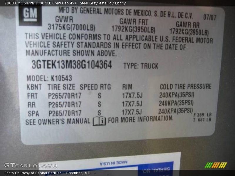 Steel Gray Metallic / Ebony 2008 GMC Sierra 1500 SLE Crew Cab 4x4