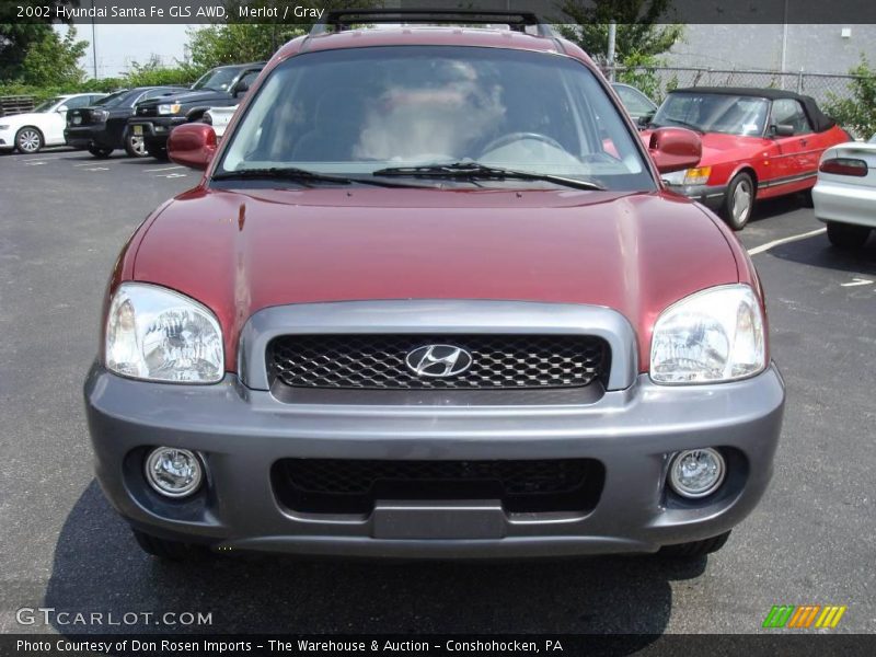 Merlot / Gray 2002 Hyundai Santa Fe GLS AWD