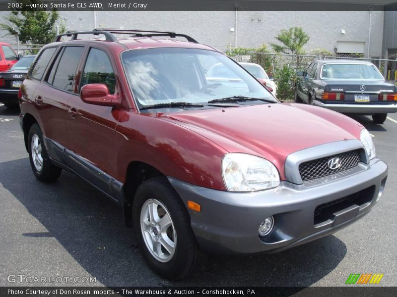 Merlot / Gray 2002 Hyundai Santa Fe GLS AWD