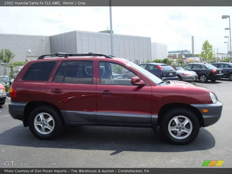 Merlot / Gray 2002 Hyundai Santa Fe GLS AWD