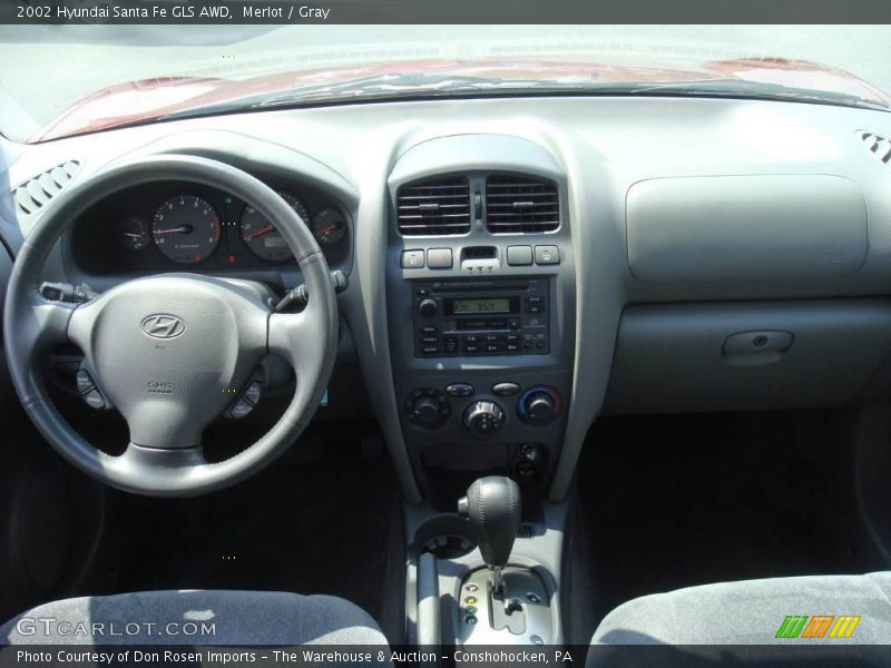 Merlot / Gray 2002 Hyundai Santa Fe GLS AWD