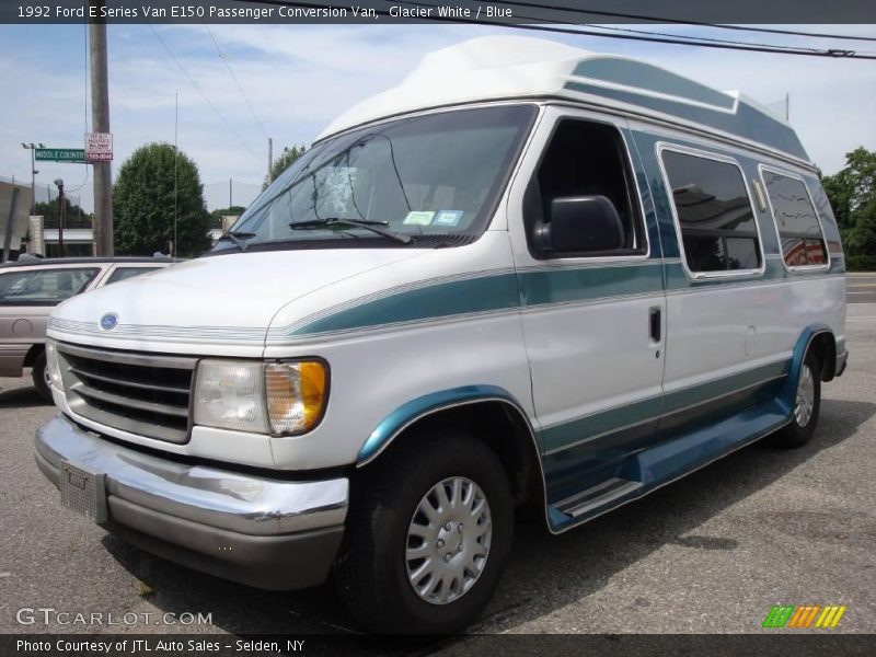 Glacier White / Blue 1992 Ford E Series Van E150 Passenger Conversion Van