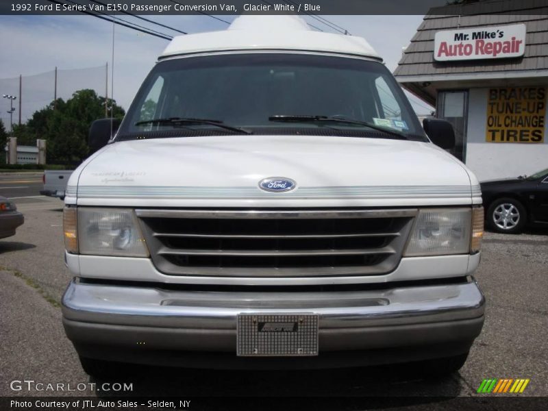 Glacier White / Blue 1992 Ford E Series Van E150 Passenger Conversion Van