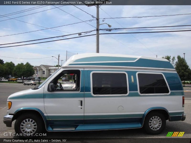 Glacier White / Blue 1992 Ford E Series Van E150 Passenger Conversion Van