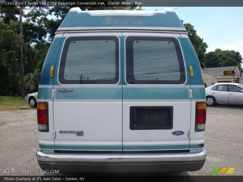 Glacier White / Blue 1992 Ford E Series Van E150 Passenger Conversion Van