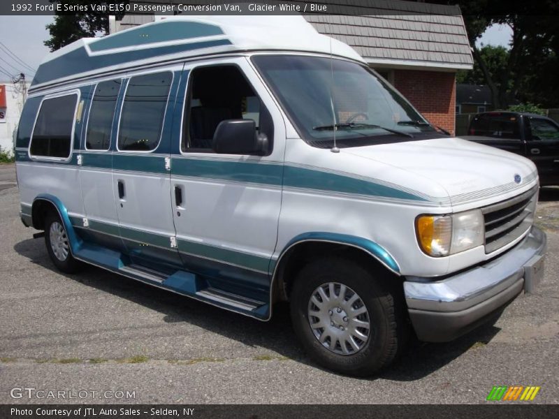 Glacier White / Blue 1992 Ford E Series Van E150 Passenger Conversion Van