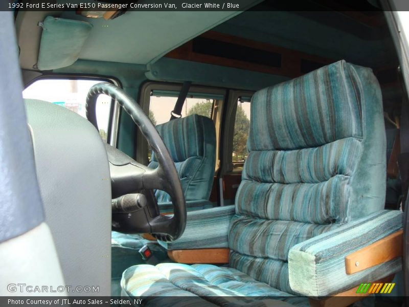 Glacier White / Blue 1992 Ford E Series Van E150 Passenger Conversion Van
