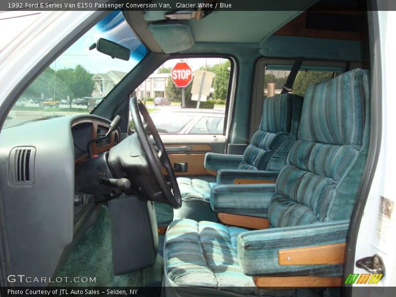 Glacier White / Blue 1992 Ford E Series Van E150 Passenger Conversion Van