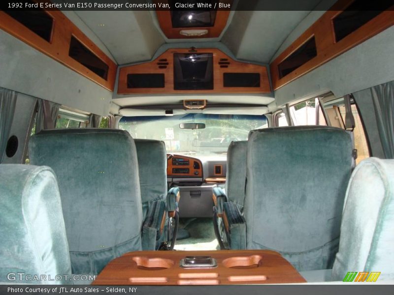 Glacier White / Blue 1992 Ford E Series Van E150 Passenger Conversion Van