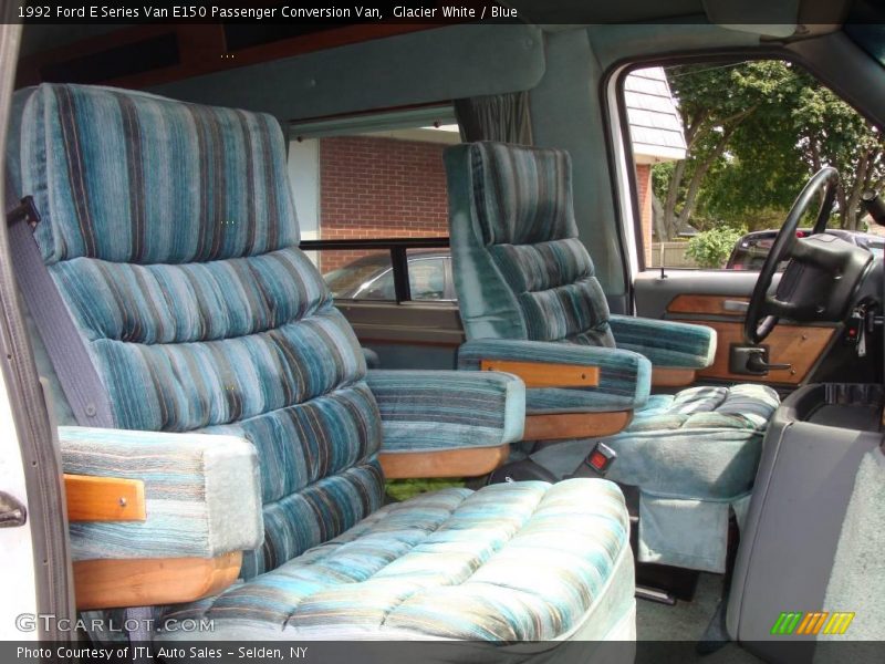 Glacier White / Blue 1992 Ford E Series Van E150 Passenger Conversion Van