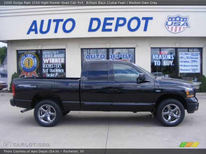 Brilliant Black Crystal Pearl / Medium Slate Gray 2006 Dodge Ram 1500 Night Runner Quad Cab 4x4