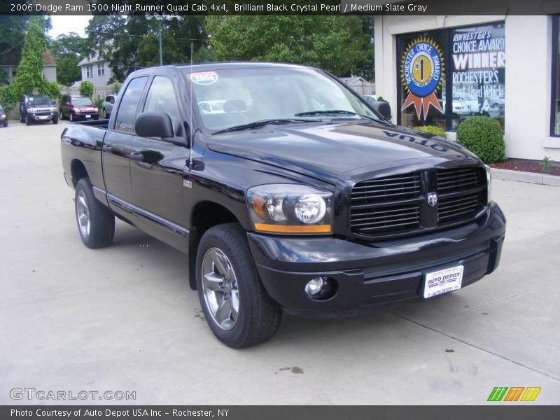 Brilliant Black Crystal Pearl / Medium Slate Gray 2006 Dodge Ram 1500 Night Runner Quad Cab 4x4