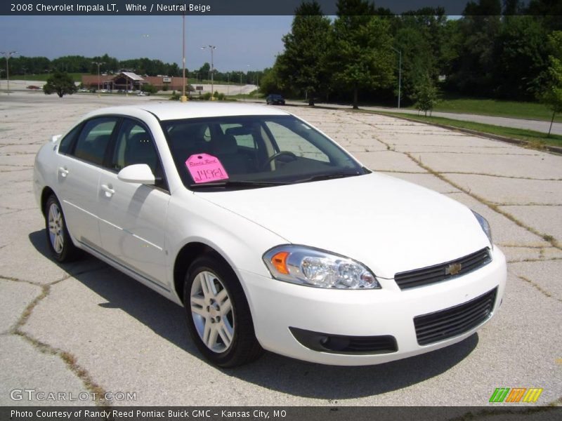White / Neutral Beige 2008 Chevrolet Impala LT
