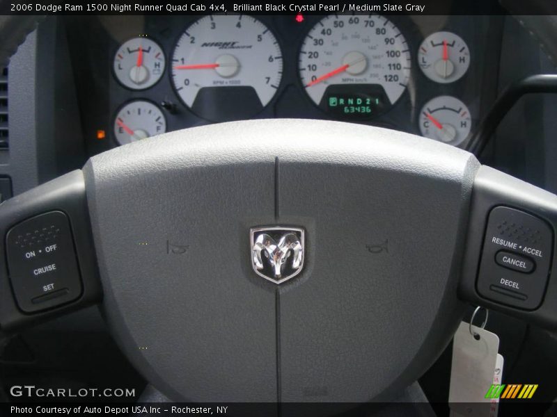 Brilliant Black Crystal Pearl / Medium Slate Gray 2006 Dodge Ram 1500 Night Runner Quad Cab 4x4