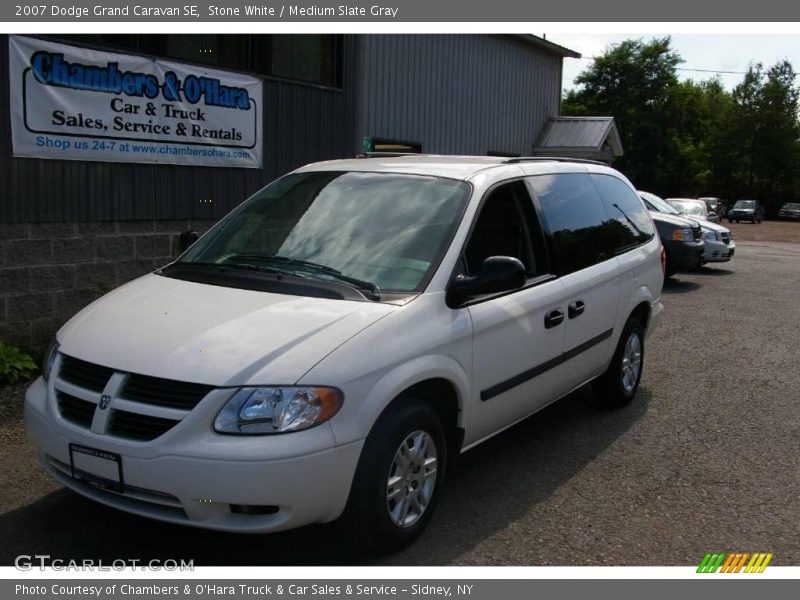 Stone White / Medium Slate Gray 2007 Dodge Grand Caravan SE