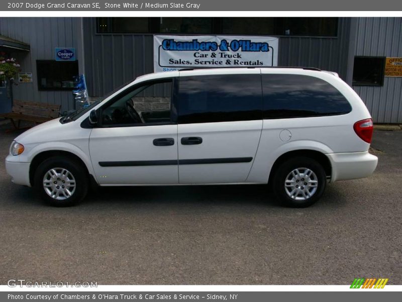 Stone White / Medium Slate Gray 2007 Dodge Grand Caravan SE