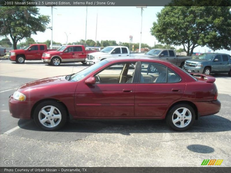 Inferno Red / Stone Gray 2003 Nissan Sentra 2.5 Limited Edition