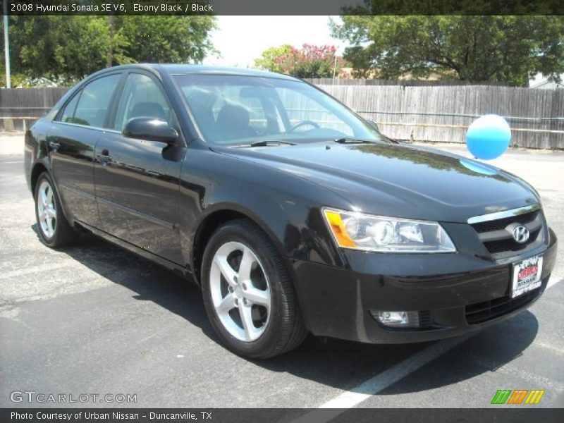 Ebony Black / Black 2008 Hyundai Sonata SE V6