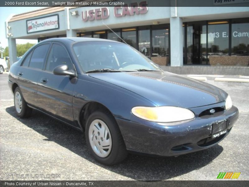 Twilight Blue Metallic / Medium Graphite 2000 Ford Escort Sedan