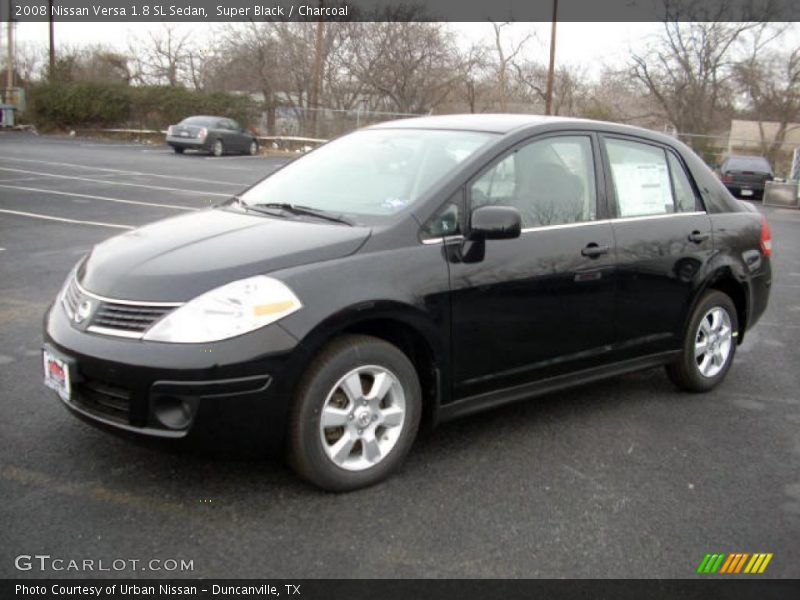 Super Black / Charcoal 2008 Nissan Versa 1.8 SL Sedan