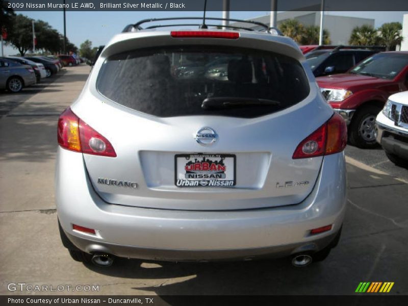 Brilliant Silver Metallic / Black 2009 Nissan Murano LE AWD