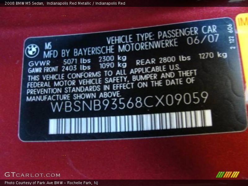 Indianapolis Red Metallic / Indianapolis Red 2008 BMW M5 Sedan