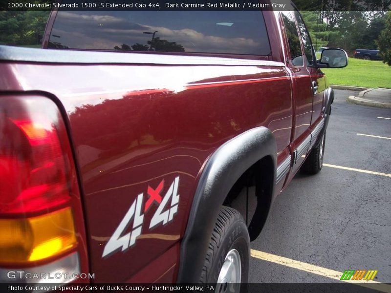 Dark Carmine Red Metallic / Medium Gray 2000 Chevrolet Silverado 1500 LS Extended Cab 4x4