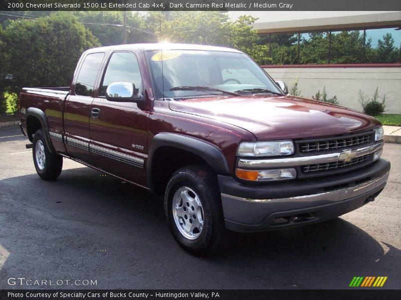 Dark Carmine Red Metallic / Medium Gray 2000 Chevrolet Silverado 1500 LS Extended Cab 4x4