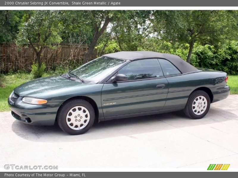 Shale Green Metallic / Agate 2000 Chrysler Sebring JX Convertible