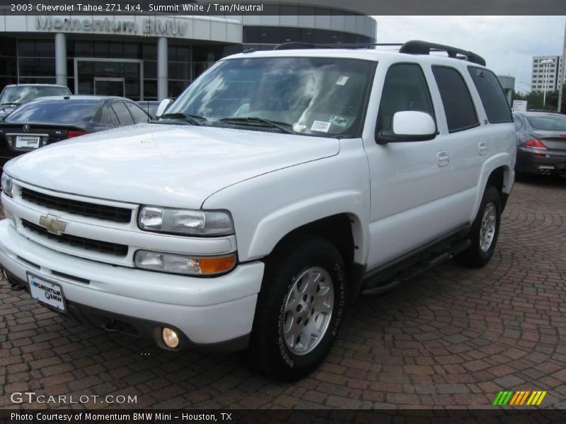 Summit White / Tan/Neutral 2003 Chevrolet Tahoe Z71 4x4