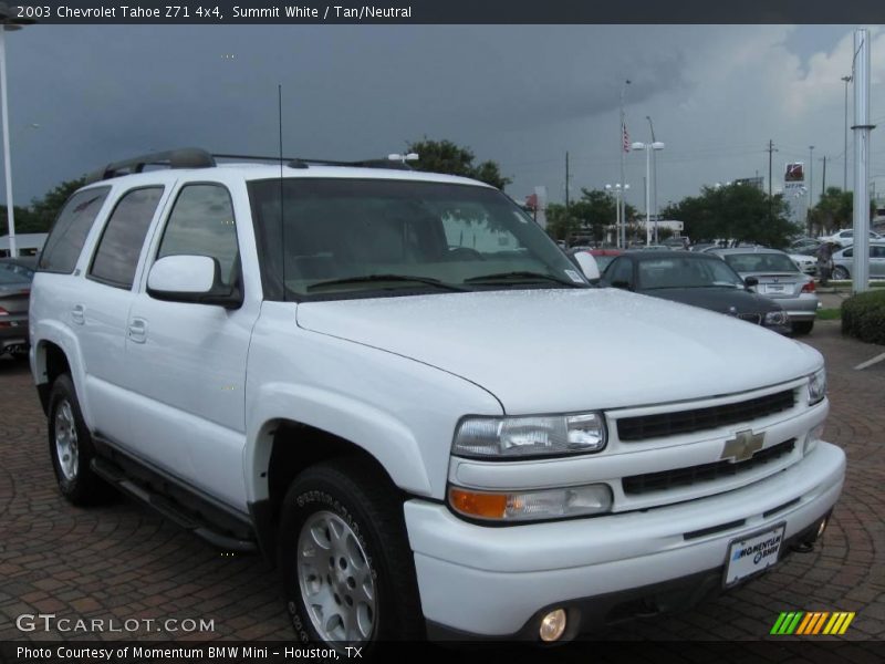 Summit White / Tan/Neutral 2003 Chevrolet Tahoe Z71 4x4