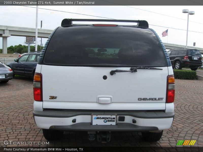 Summit White / Tan/Neutral 2003 Chevrolet Tahoe Z71 4x4