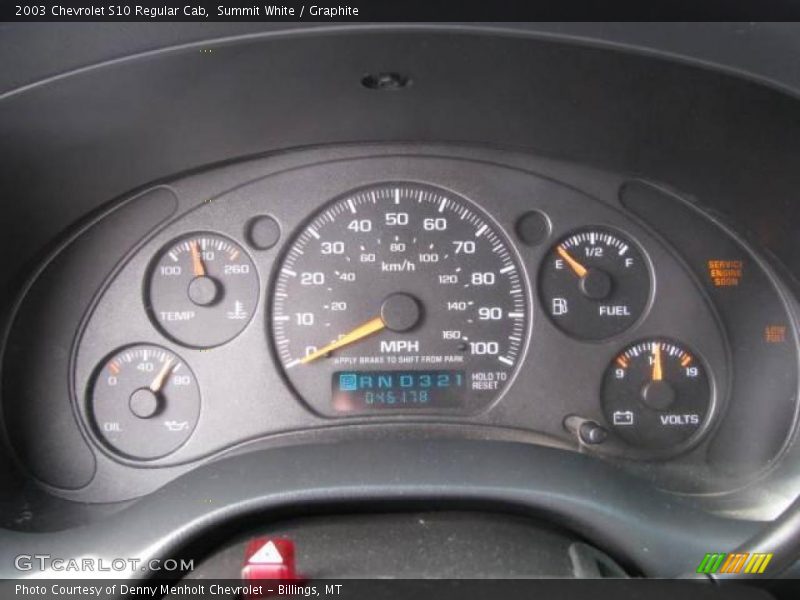 Summit White / Graphite 2003 Chevrolet S10 Regular Cab