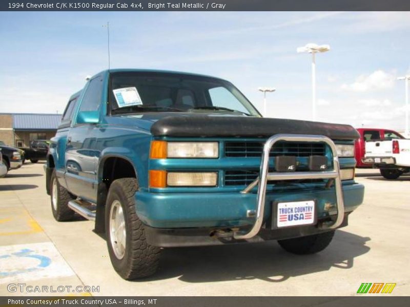 Bright Teal Metallic / Gray 1994 Chevrolet C/K K1500 Regular Cab 4x4