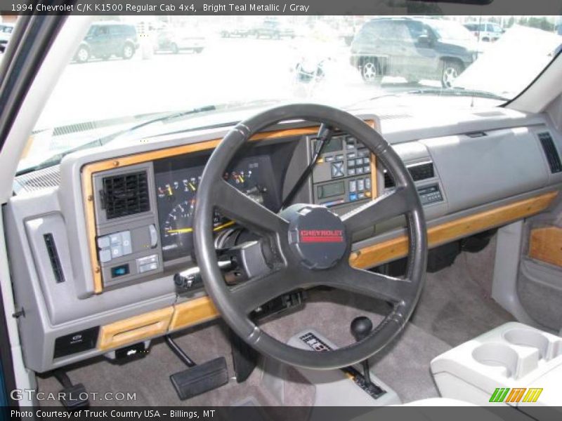 Bright Teal Metallic / Gray 1994 Chevrolet C/K K1500 Regular Cab 4x4