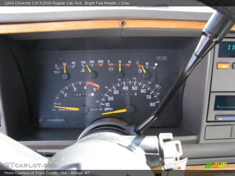 Bright Teal Metallic / Gray 1994 Chevrolet C/K K1500 Regular Cab 4x4
