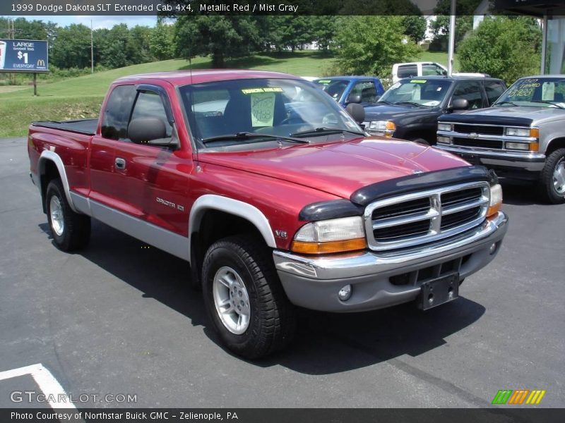 Metallic Red / Mist Gray 1999 Dodge Dakota SLT Extended Cab 4x4