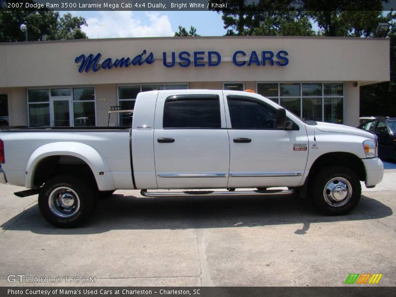 Bright White / Khaki 2007 Dodge Ram 3500 Laramie Mega Cab 4x4 Dually