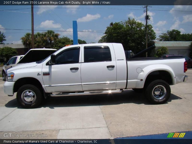 Bright White / Khaki 2007 Dodge Ram 3500 Laramie Mega Cab 4x4 Dually