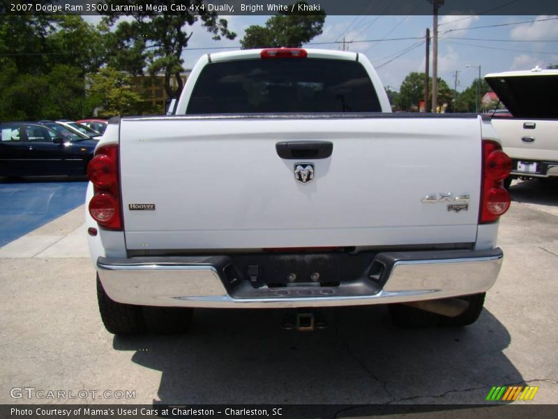 Bright White / Khaki 2007 Dodge Ram 3500 Laramie Mega Cab 4x4 Dually