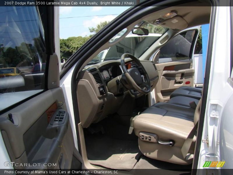 Bright White / Khaki 2007 Dodge Ram 3500 Laramie Mega Cab 4x4 Dually