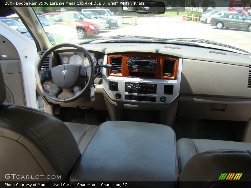 Bright White / Khaki 2007 Dodge Ram 3500 Laramie Mega Cab 4x4 Dually