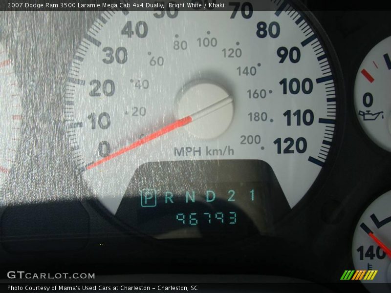 Bright White / Khaki 2007 Dodge Ram 3500 Laramie Mega Cab 4x4 Dually