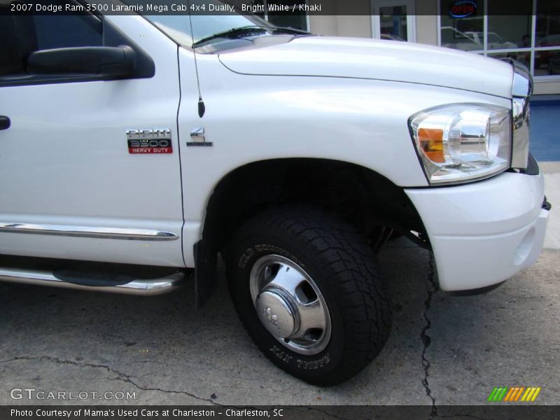 Bright White / Khaki 2007 Dodge Ram 3500 Laramie Mega Cab 4x4 Dually