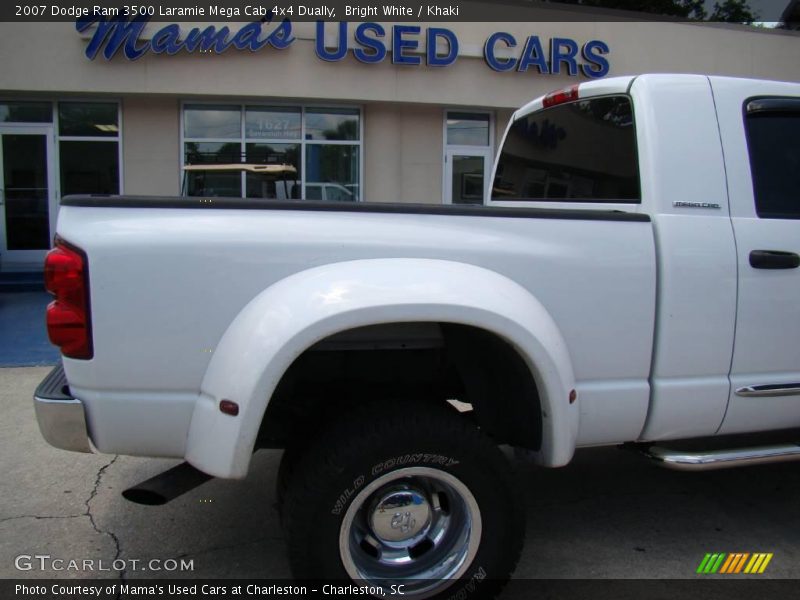 Bright White / Khaki 2007 Dodge Ram 3500 Laramie Mega Cab 4x4 Dually